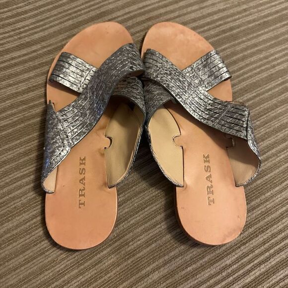 Trask silver huraches slides 7.5 - Picture 1 of 6